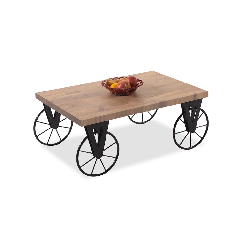 Table basse Biker Bois noyer 85x55x41cm