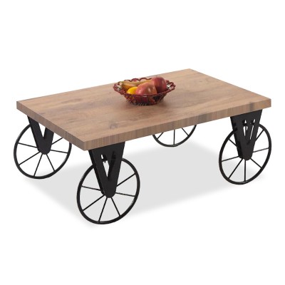 Table basse Biker Bois noyer 85x55x41cm