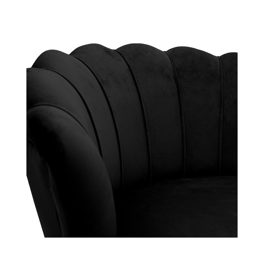 Fauteuil Daimon velours noir-doré 79x74x78cm