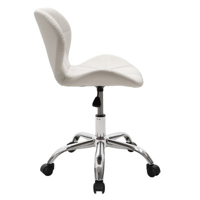 Chaise de bureau Fredo simili cuir  blanche