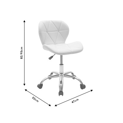 Chaise de bureau Fredo simili cuir  blanche