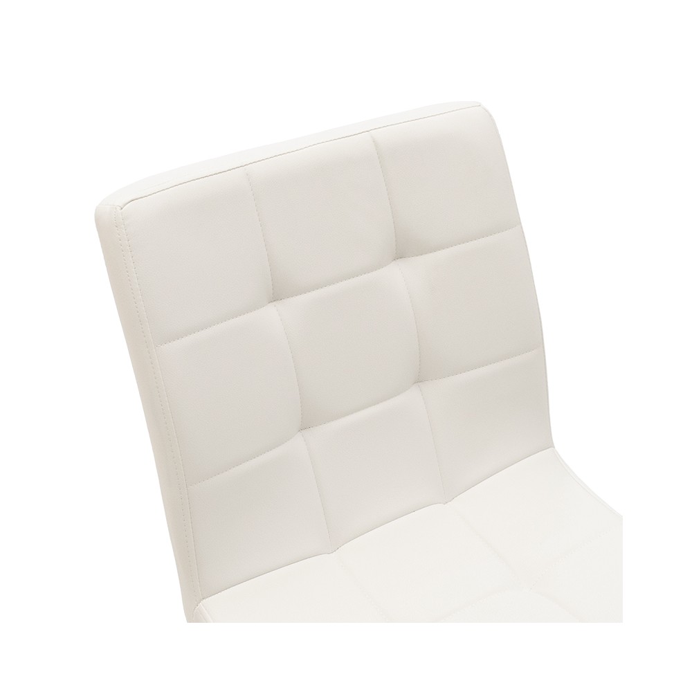 Chaise MIKA II simili cuir blanc-pied chêne