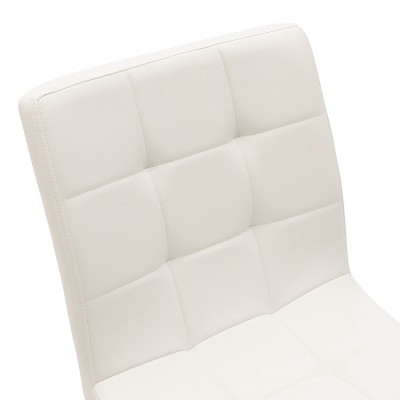 Chaise MIKA II simili cuir blanc-pied chêne