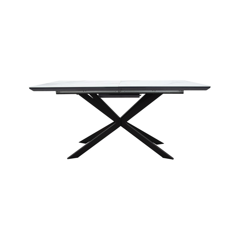Table à manger extensible Palan MDF marbre gris-noir160-200x80x77 cm