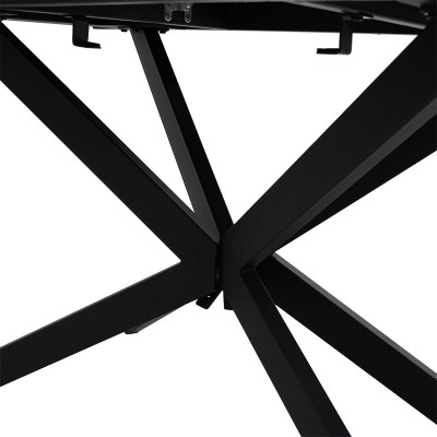 Table à manger extensible Palan MDF marbre gris-noir160-200x80x77 cm