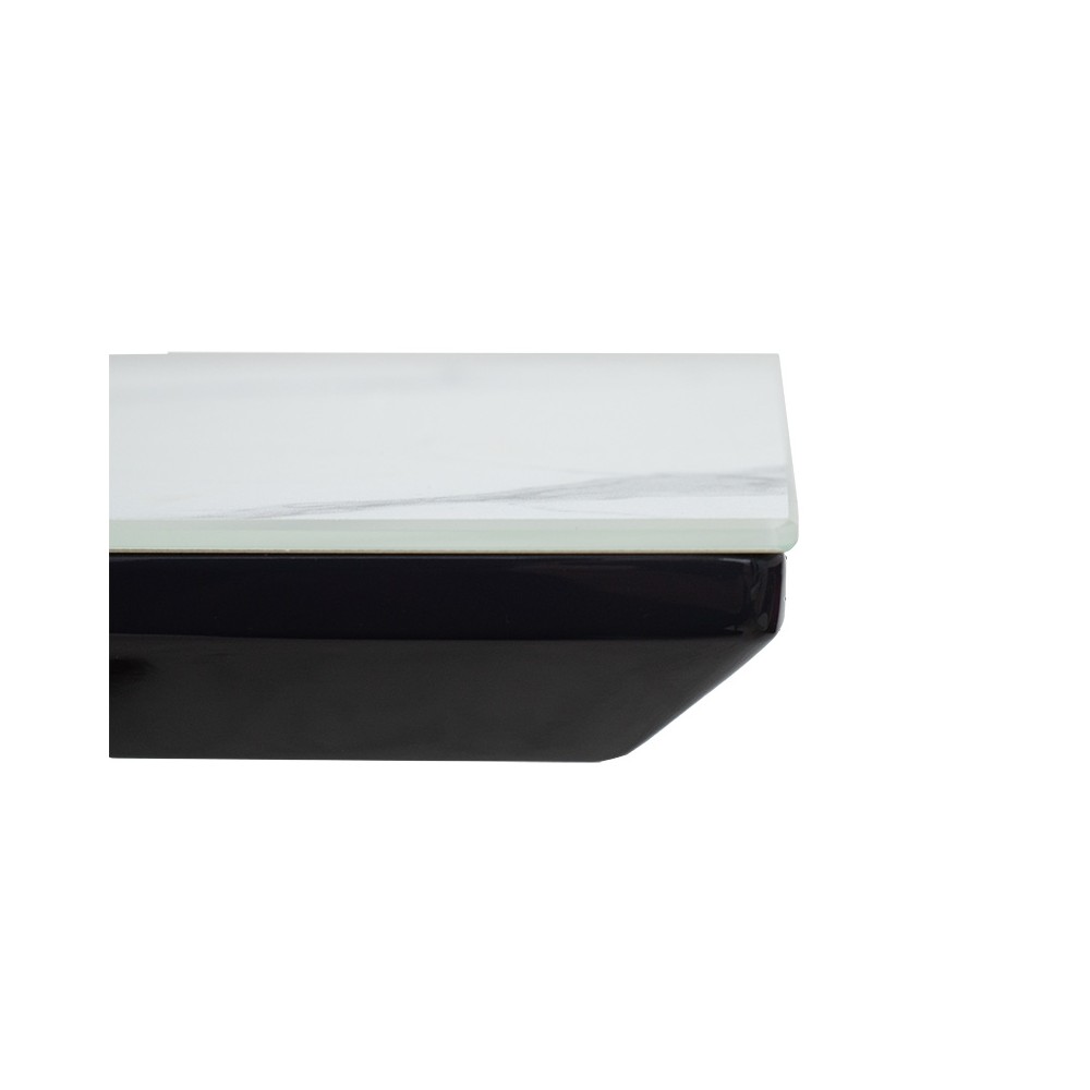 Table à manger extensible Palan MDF marbre gris-noir160-200x80x77 cm