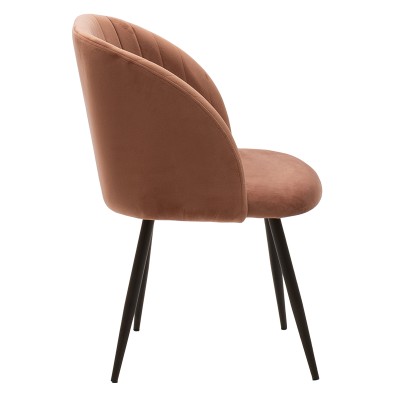 Fauteuil  chaise Oasis velours Orange - pieds noirs