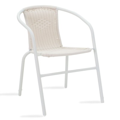 Chaise de jardin en métal blanche