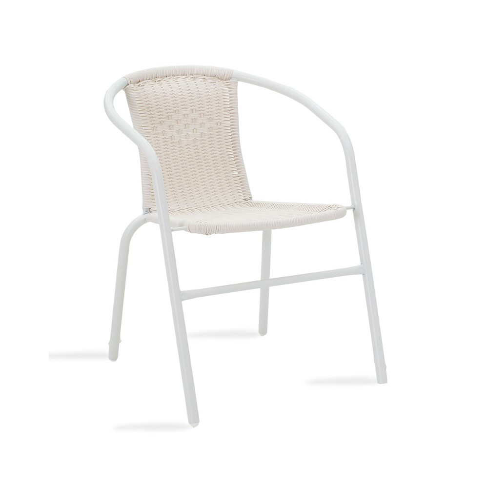 Chaise de jardin en métal blanche