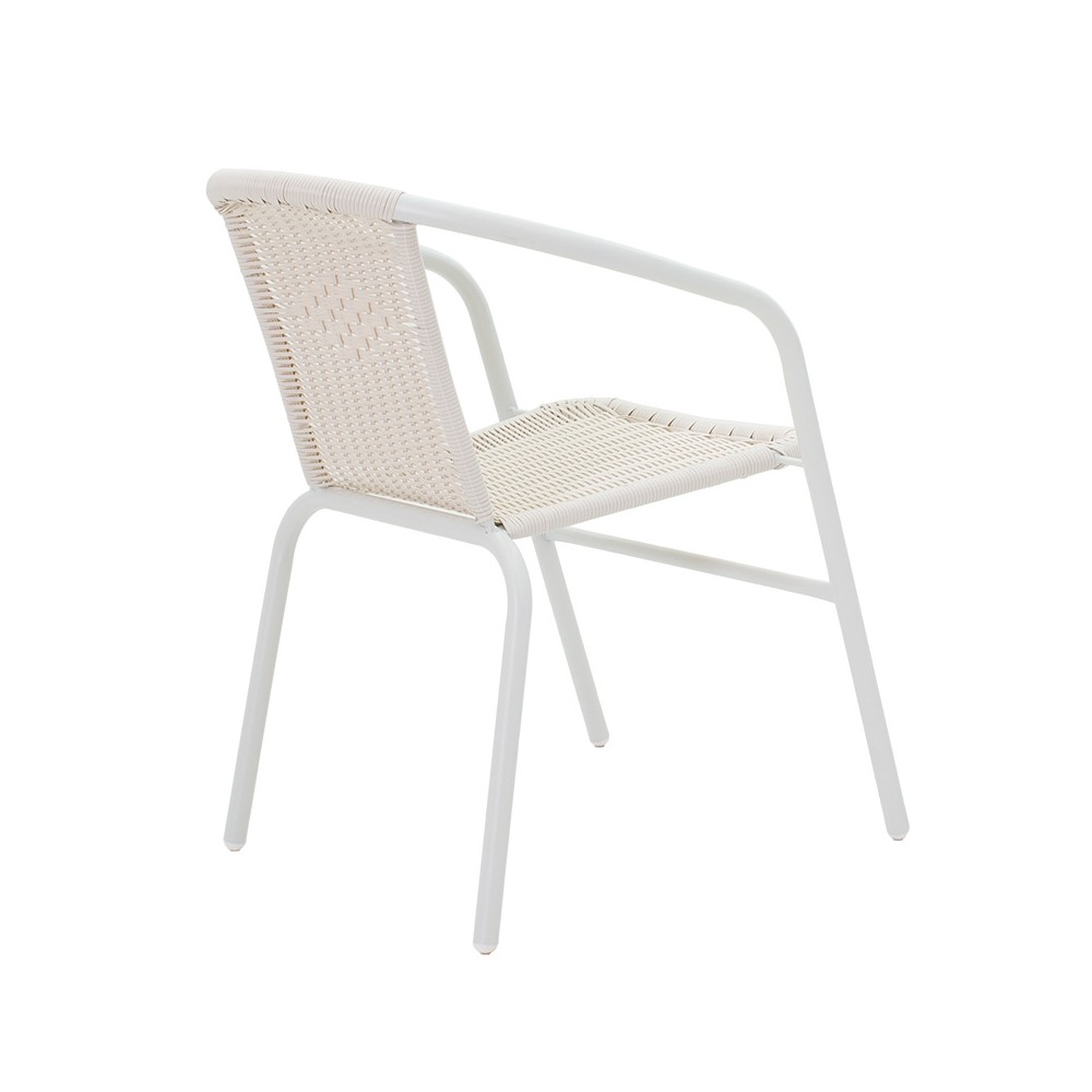 Chaise de jardin en métal blanche