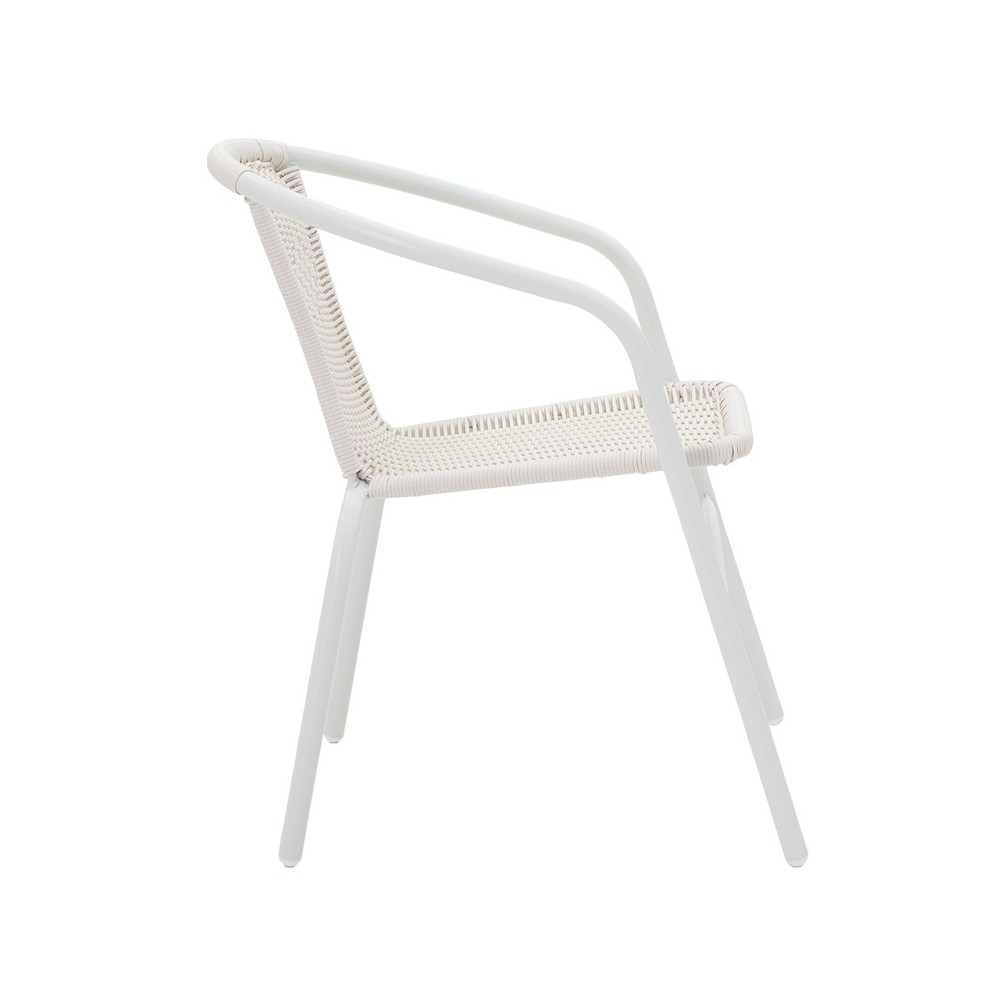 Chaise de jardin en métal blanche