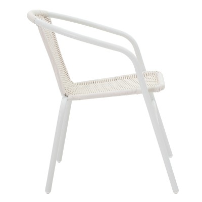 Chaise de jardin en métal blanche