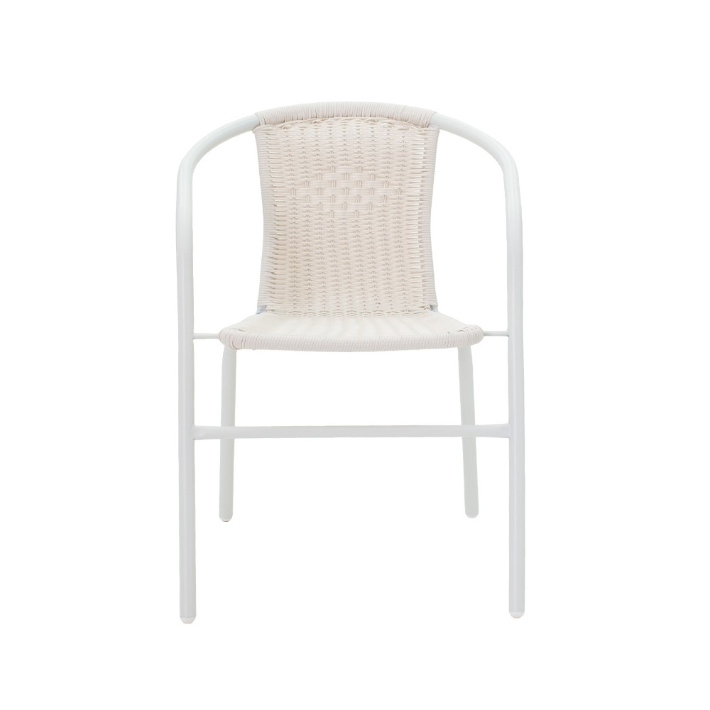 Chaise de jardin en métal blanche