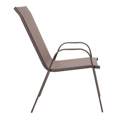 Chaise de jardin Calan métal marron foncé-textilène marron