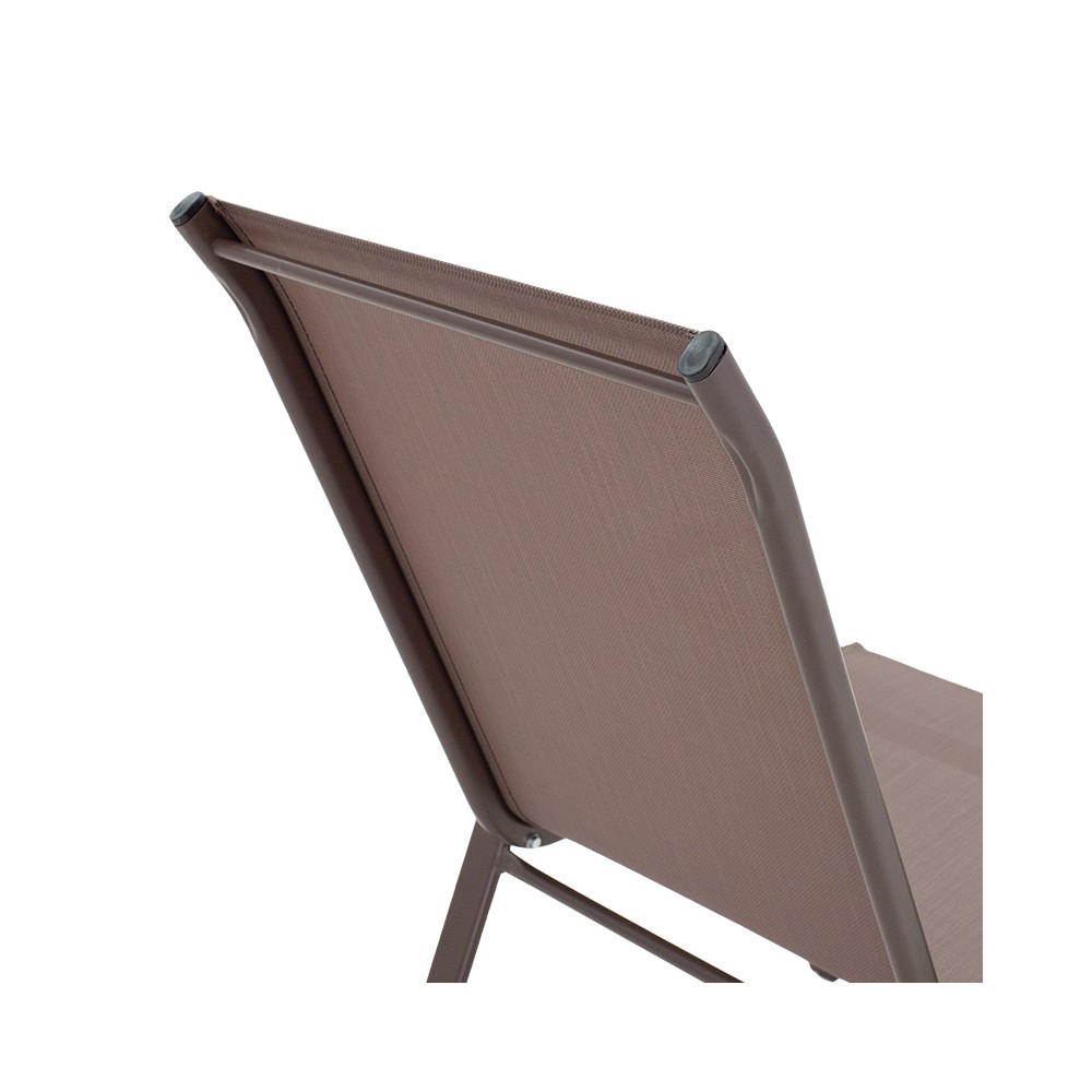 Chaise de jardin Calan métal marron foncé-textilène marron