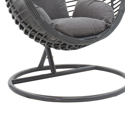 Fauteuil suspendu Balancelle de jardin CARLA métal coussin gris