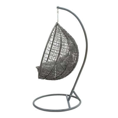 Fauteuil suspendu Balancelle  de jardin COLIBRI  en métal coussin de couleur grise 106x103x200 cm