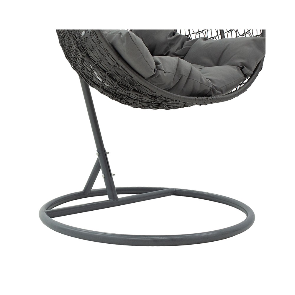 Fauteuil suspendu Balancelle  de jardin COLIBRI  en métal coussin de couleur grise 106x103x200 cm