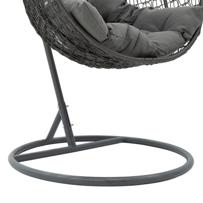 Fauteuil suspendu Balancelle  de jardin COLIBRI  en métal coussin de couleur grise 106x103x200 cm