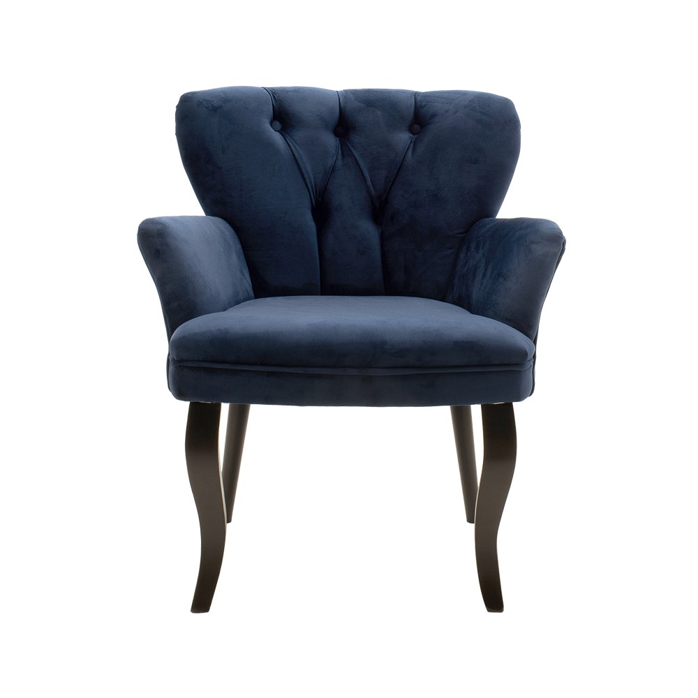 Fauteuil Samara tissu bleu 67x62x78cm