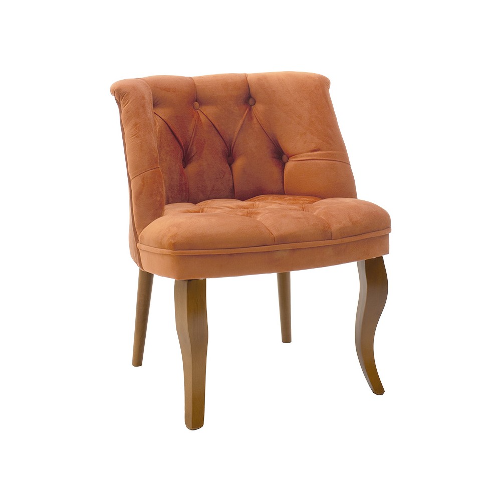 Fauteuil Loreta Orange velours 59x64x73 cm