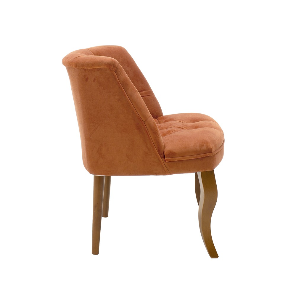 Fauteuil Loreta Orange velours 59x64x73 cm