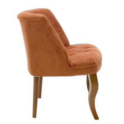 Fauteuil Loreta Orange velours 59x64x73 cm