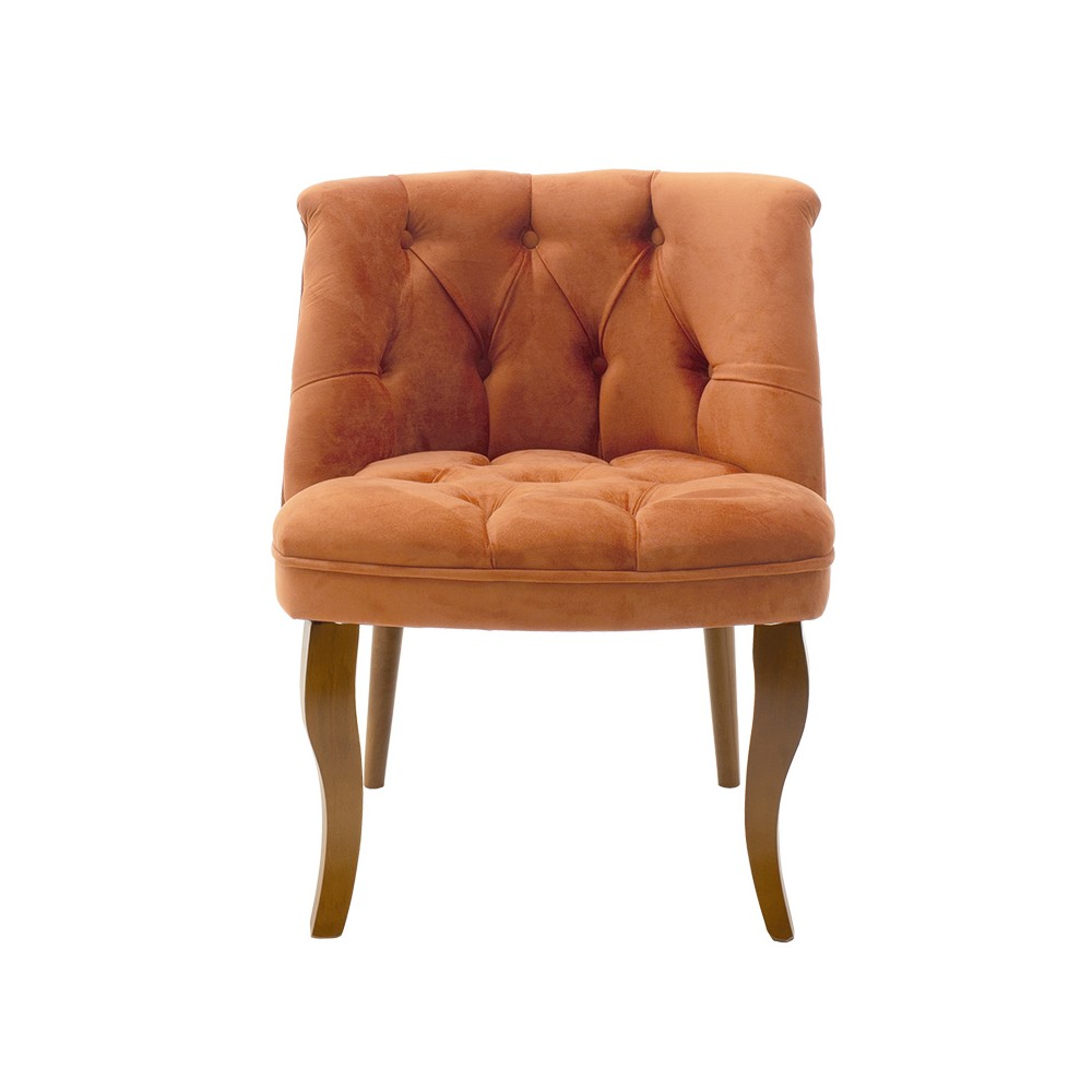 Fauteuil Loreta Orange velours 59x64x73 cm