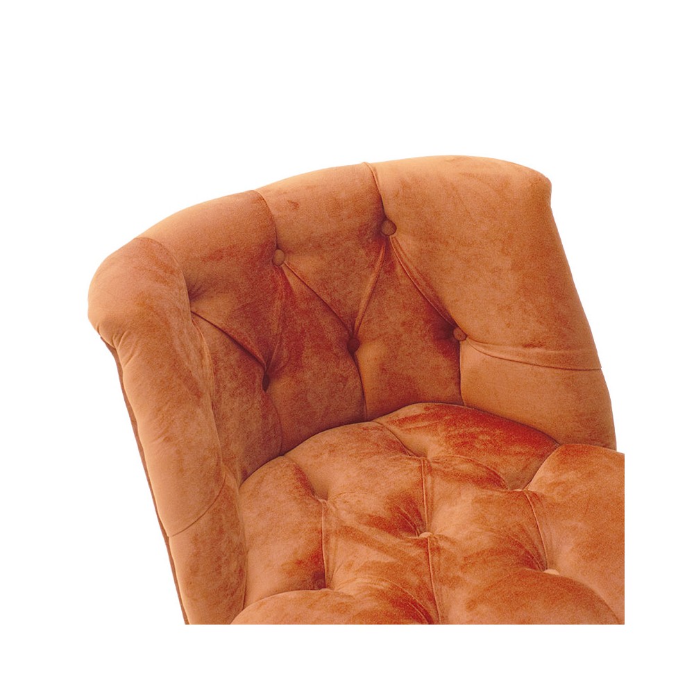 Fauteuil Loreta Orange velours 59x64x73 cm