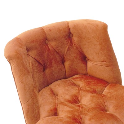 Fauteuil Loreta Orange velours 59x64x73 cm