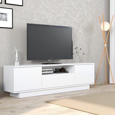 Meuble  TV Design Yuki, blanc, 160 cm x 30 cm x 45 cm