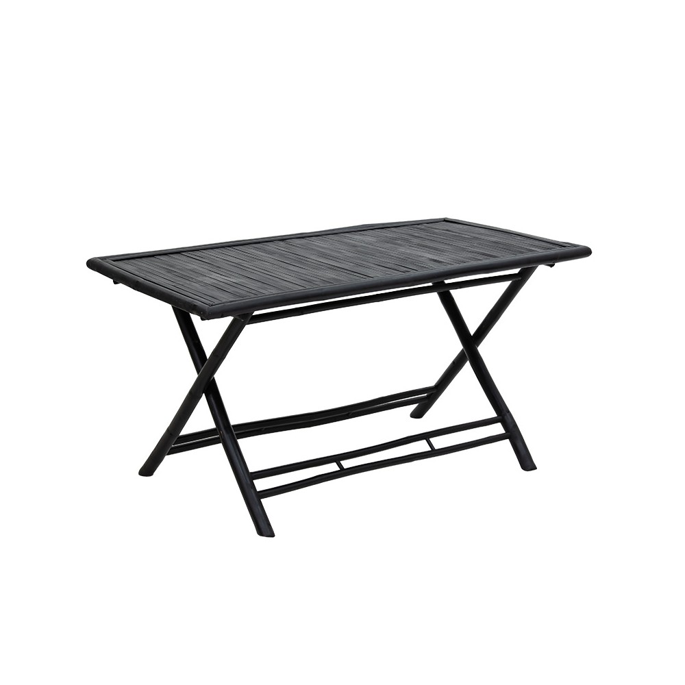 Table de jardin  pliante en bambou noir 150x80x77cm