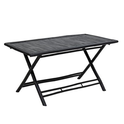 Table de jardin  pliante en bambou noir 150x80x77cm