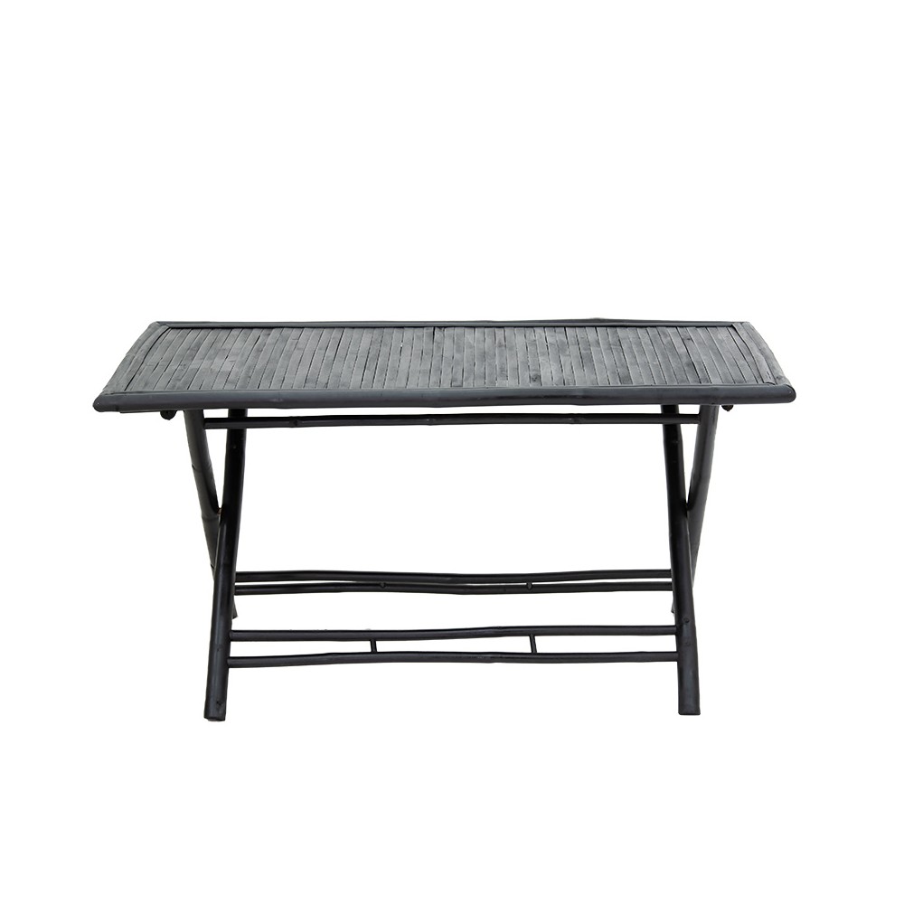 Table de jardin  pliante en bambou noir 150x80x77cm