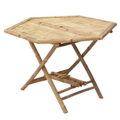 Table pliante en bambou Nando naturel 114x100x75cm