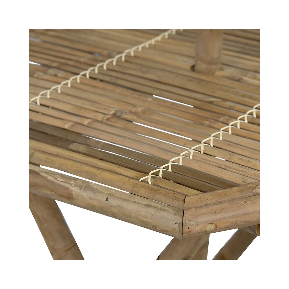 Table pliante en bambou Nando naturel 114x100x75cm