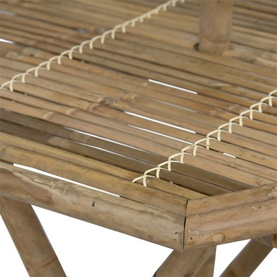 Table pliante en bambou Nando naturel 114x100x75cm