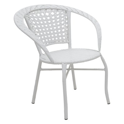 Salon de jardin Saylor 3pcs rotin  Pied en métal blanc