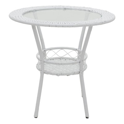 Salon de jardin Saylor 3pcs rotin  Pied en métal blanc