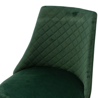 Chaise Giselle velours vert-pied noir Métal