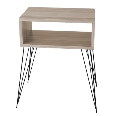Table de chevet Naida gris-beige-noir 45x30x59 cm