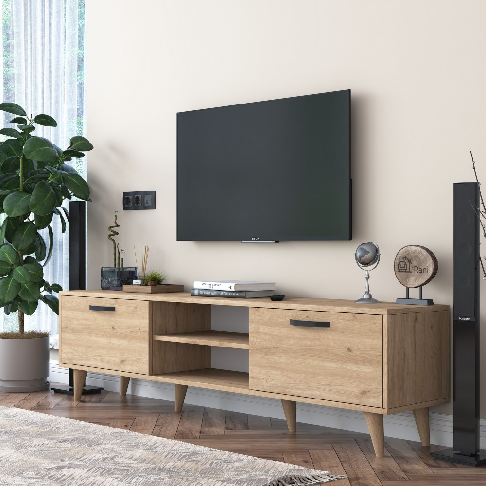 Meuble TV Bois OSKA 180 cm 2 Portes