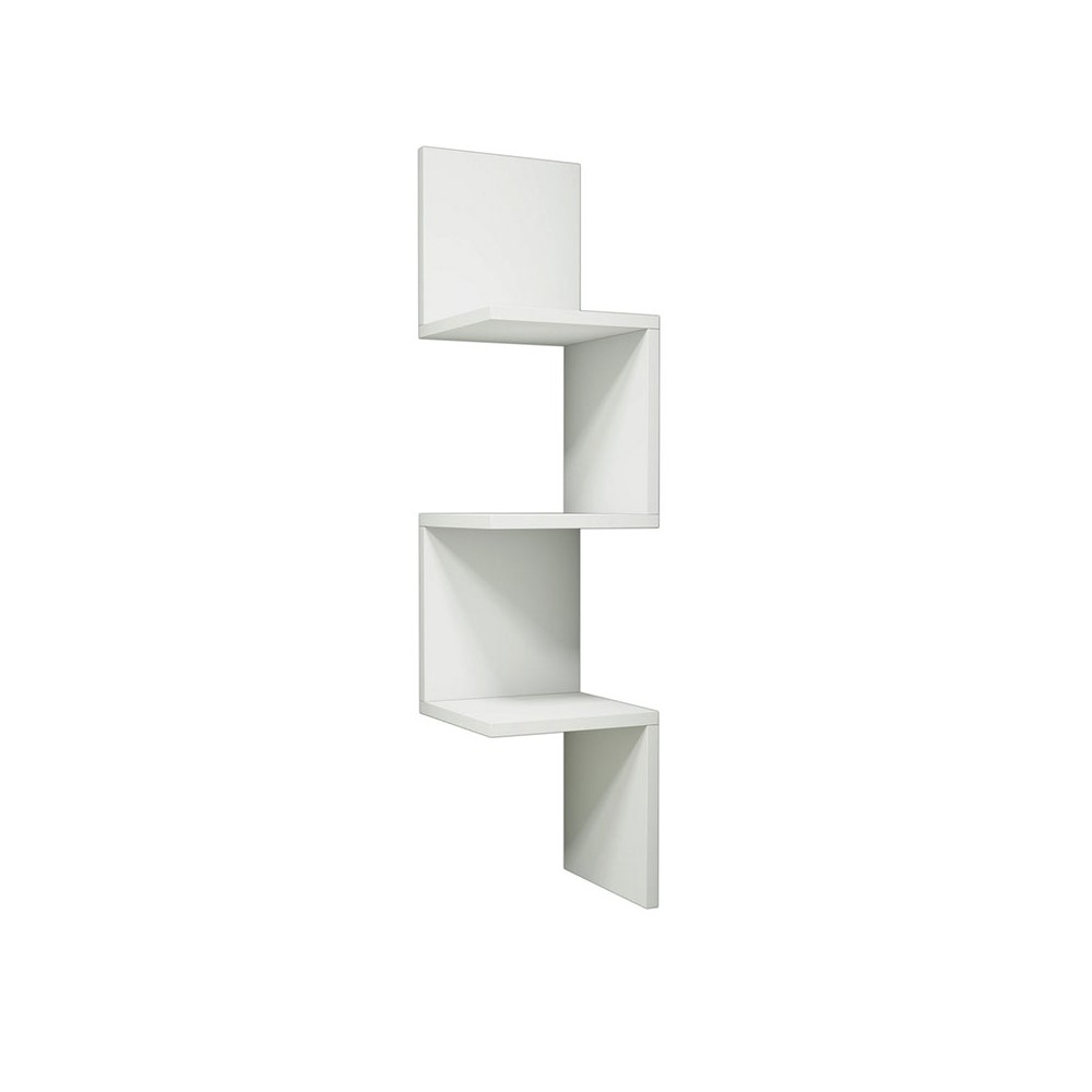 Étagère murale d'angle Insta blanc 25x25x105,5 cm