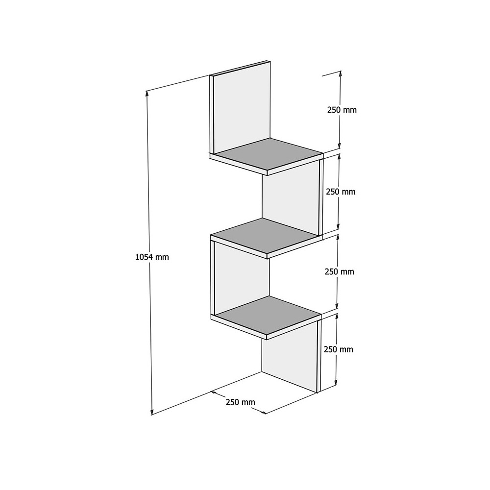 Étagère murale d'angle Insta blanc 25x25x105,5 cm