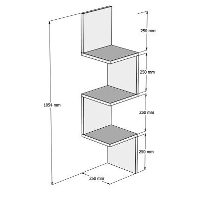 Étagère murale d'angle Insta blanc 25x25x105,5 cm