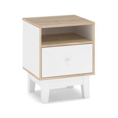 Table de chevet Awell sonoma-blanc 45x44x58 cm