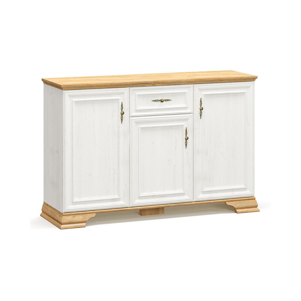 Buffet JODI Bois chêne doré blanc couleur antique 137,5x39x88,5 cm