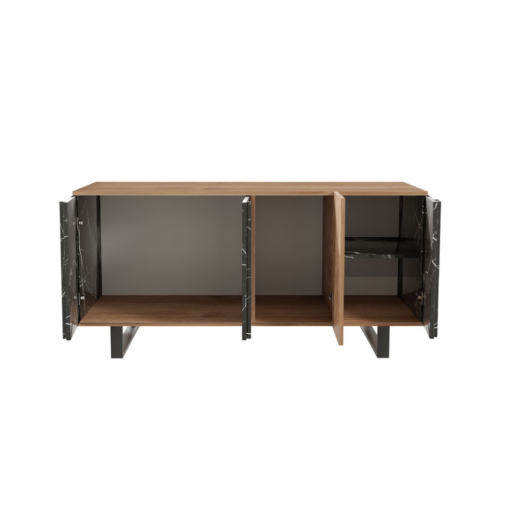 Buffet Amanda Bois noyer noir 160x40x78,5 cm