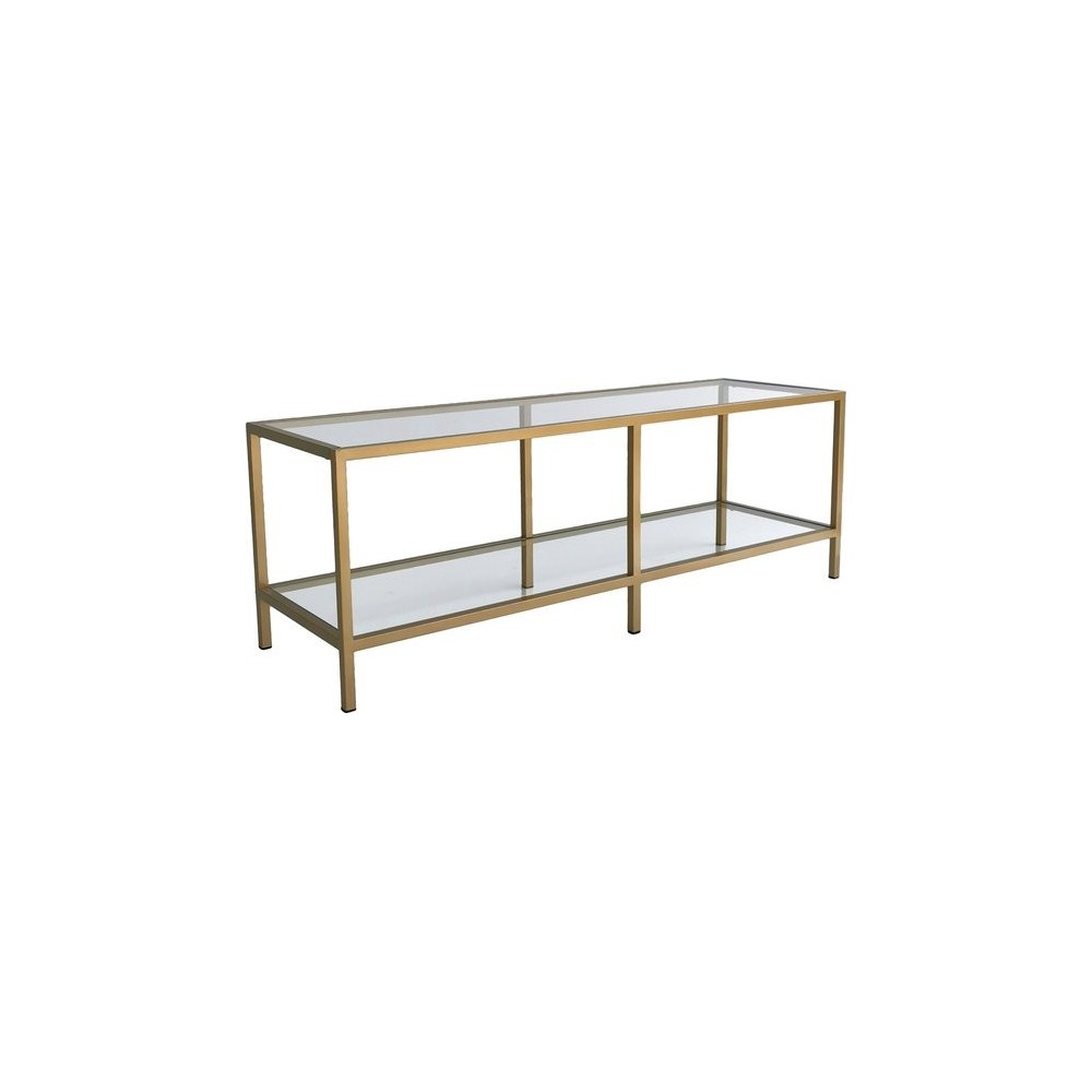 Meuble TV GOLD en Verre - or - design moderne et élégant - 130x45x40cm Meuble TV GOLD en Verre - or - design moderne et élégant - 130x45x40cm
