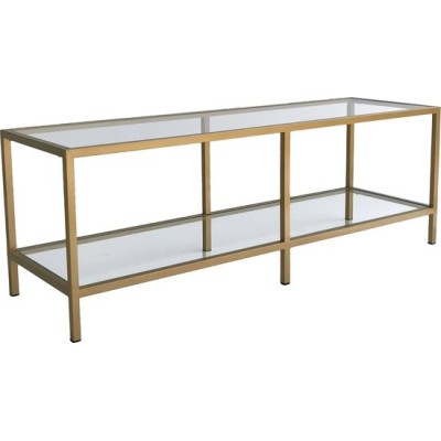 Meuble TV GOLD  en Verre - or - design moderne et élégant - 130x45x40cm